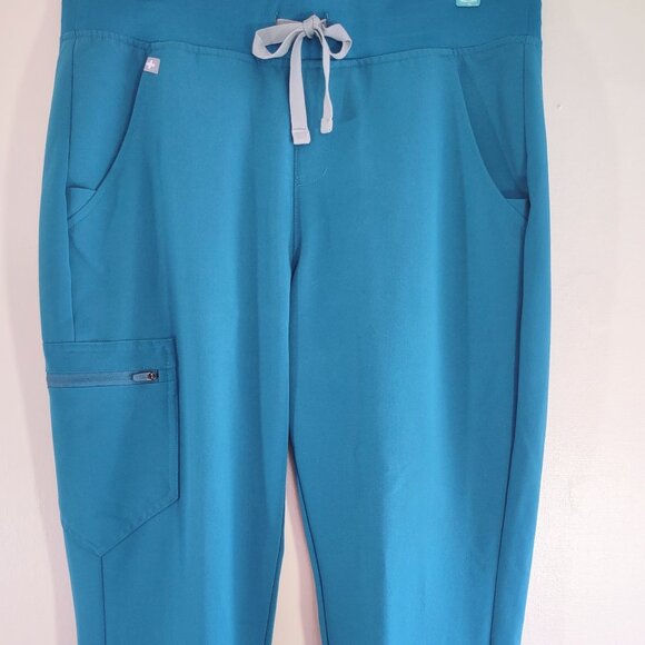 FIGS Zamora Jogger Scrub Pants Teal Color Cargo Pockets Women's Medium-Tall - Picture 2 of 9